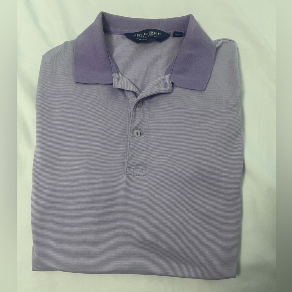 POLO GOLF polo shirt - Purple striped - Size Large